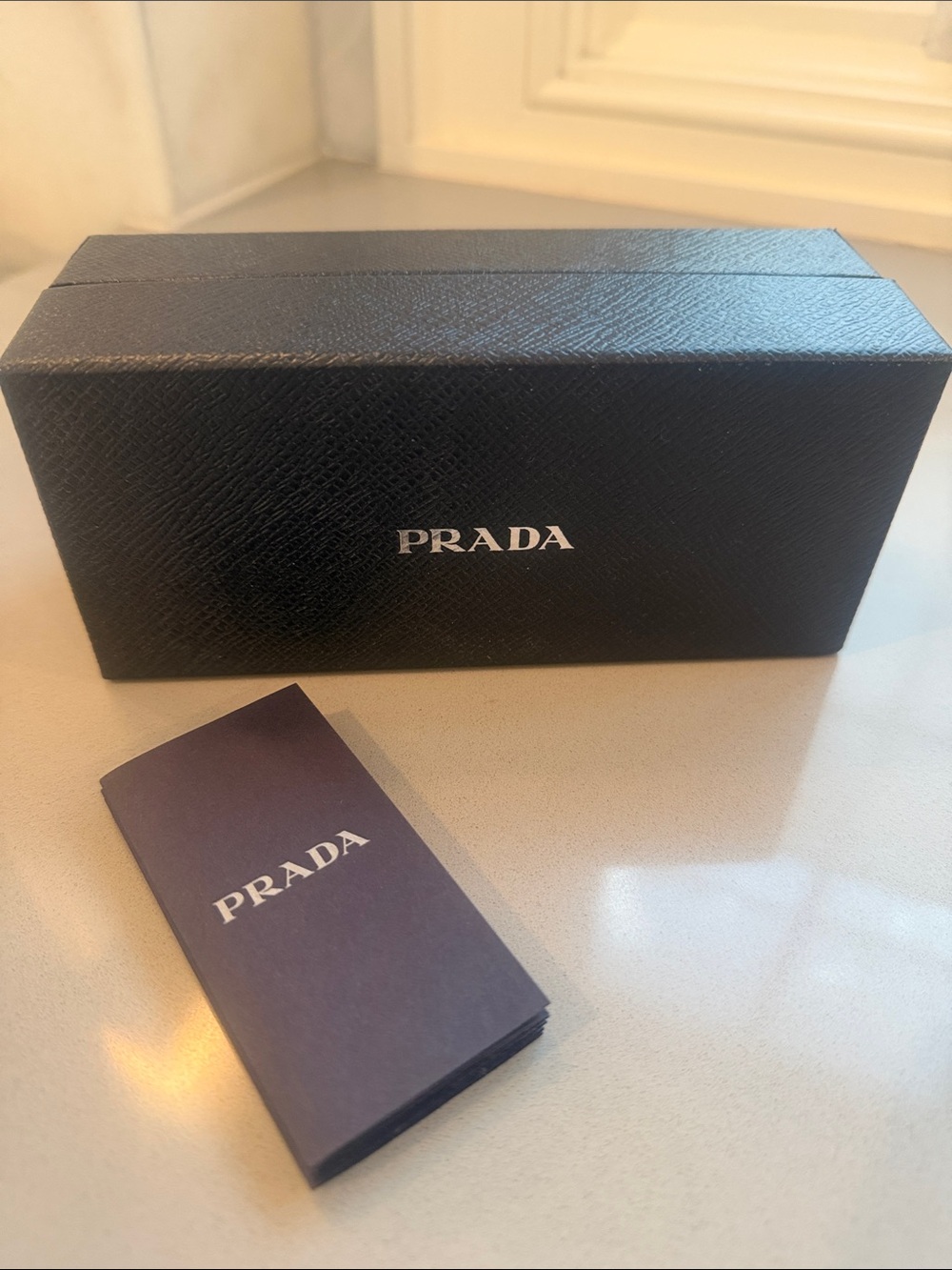 Prada Empty Sunglasses Accessory Box Black Silver Box